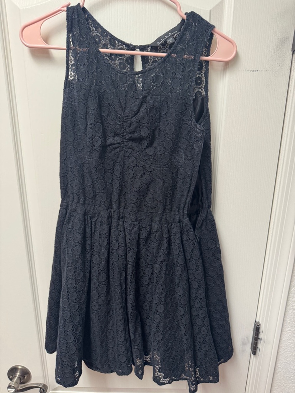 Black Lace Sleeveless A-Line Dress